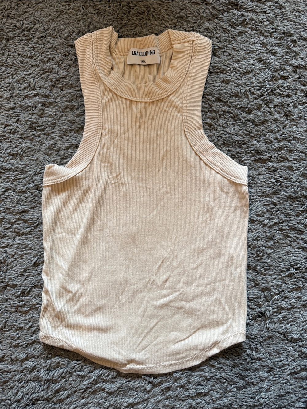 LNA Clothing Detra Ribbed Tank in Bone Size Small